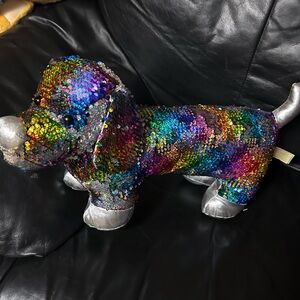 21 inches sequins rainbow dachshund dog